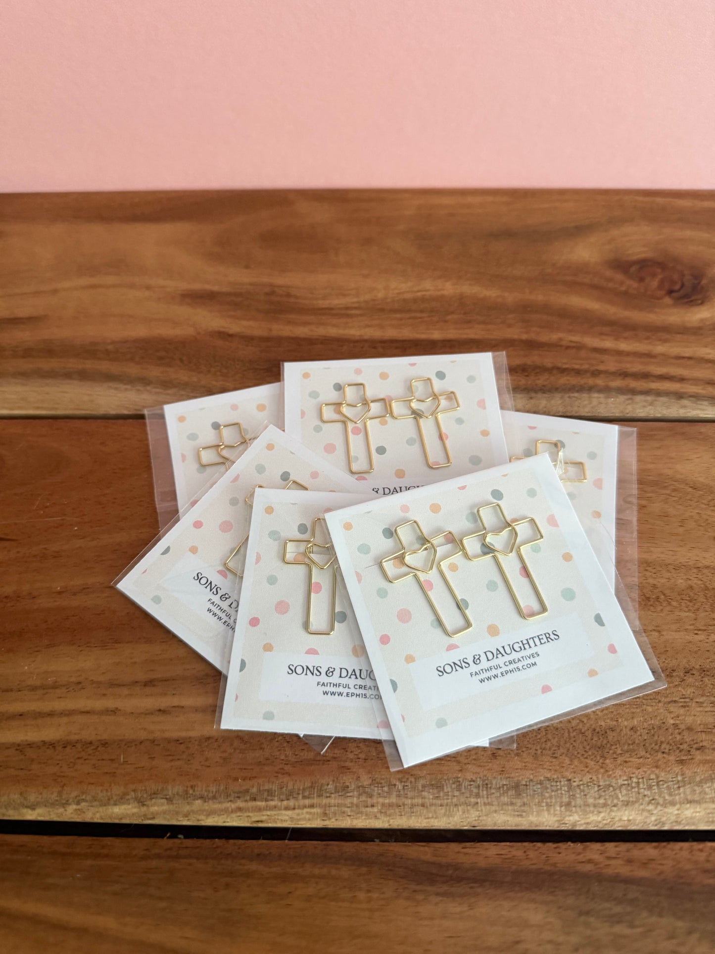 Cross & heart paperclips