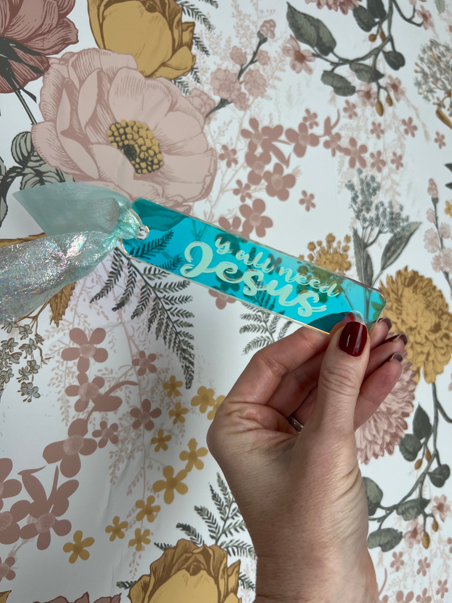 Shimmering Glittering Truth acrylic bookmark by Sons & Daughters, featuring a sparkling, colorful design for book lovers.