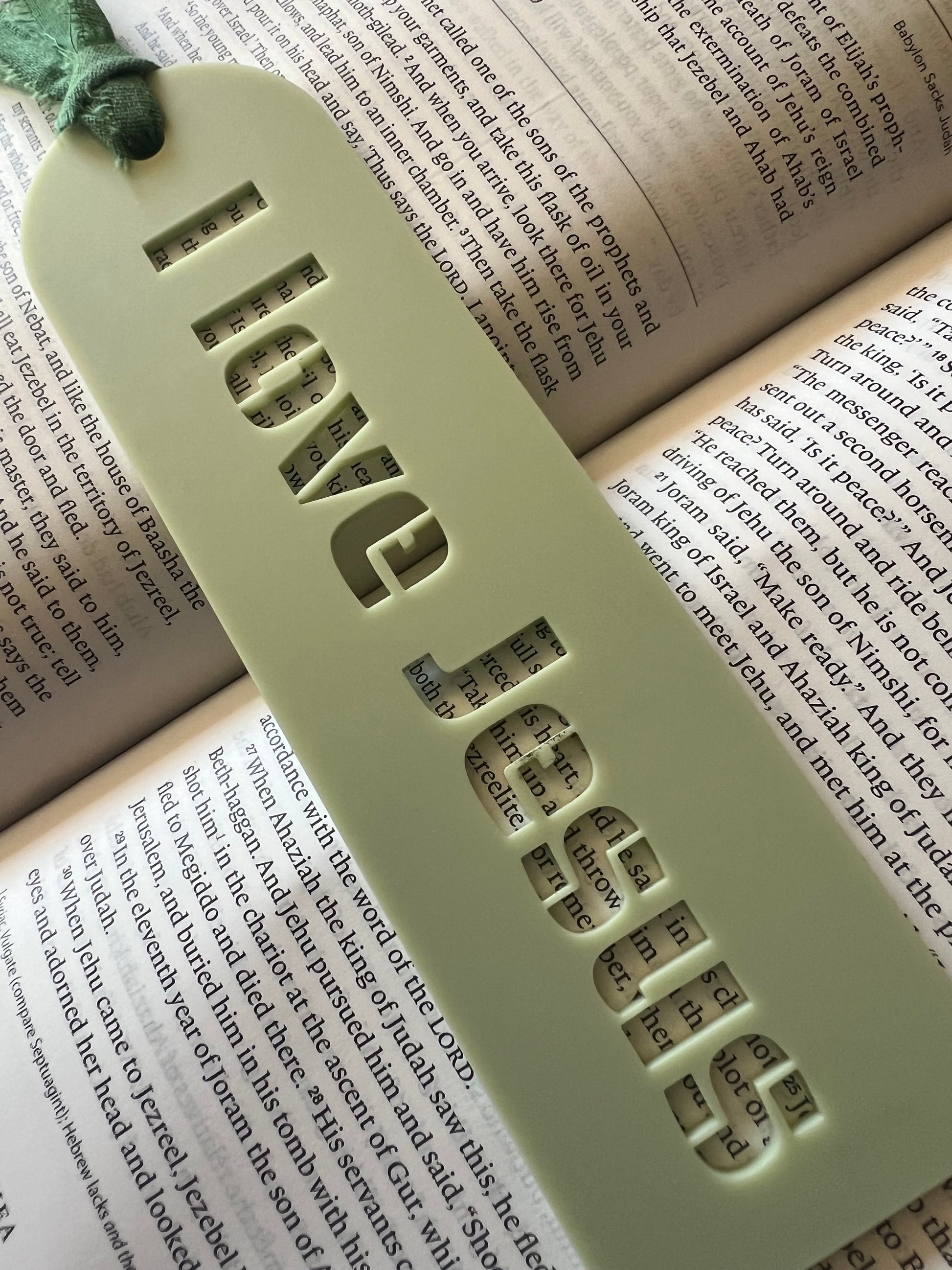 Sons & Daughters I Love Jesus bookmark with Christian design and decorative elements, ideal for marking Bible pages.