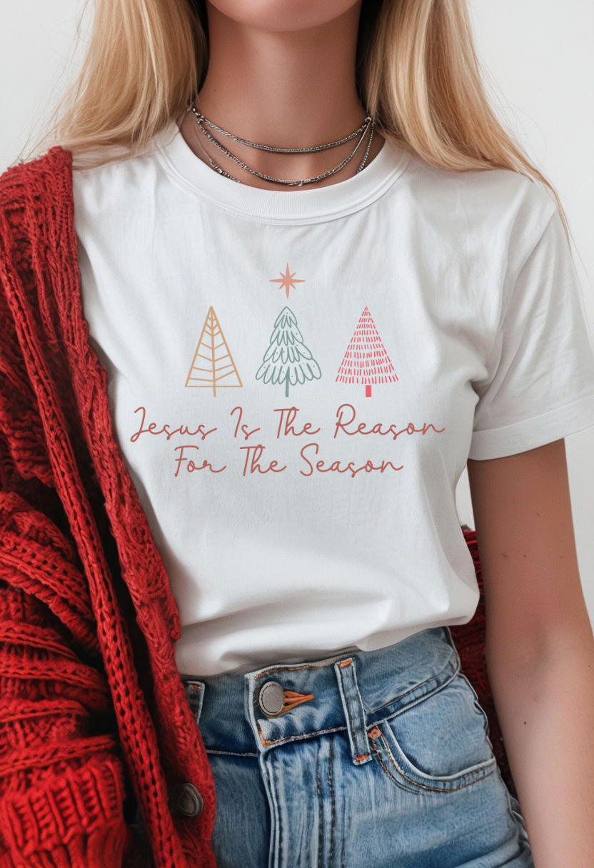 Sons & Daughters Jesus is the Reason for the Season sweatshirt with festive holiday design and bold lettering.