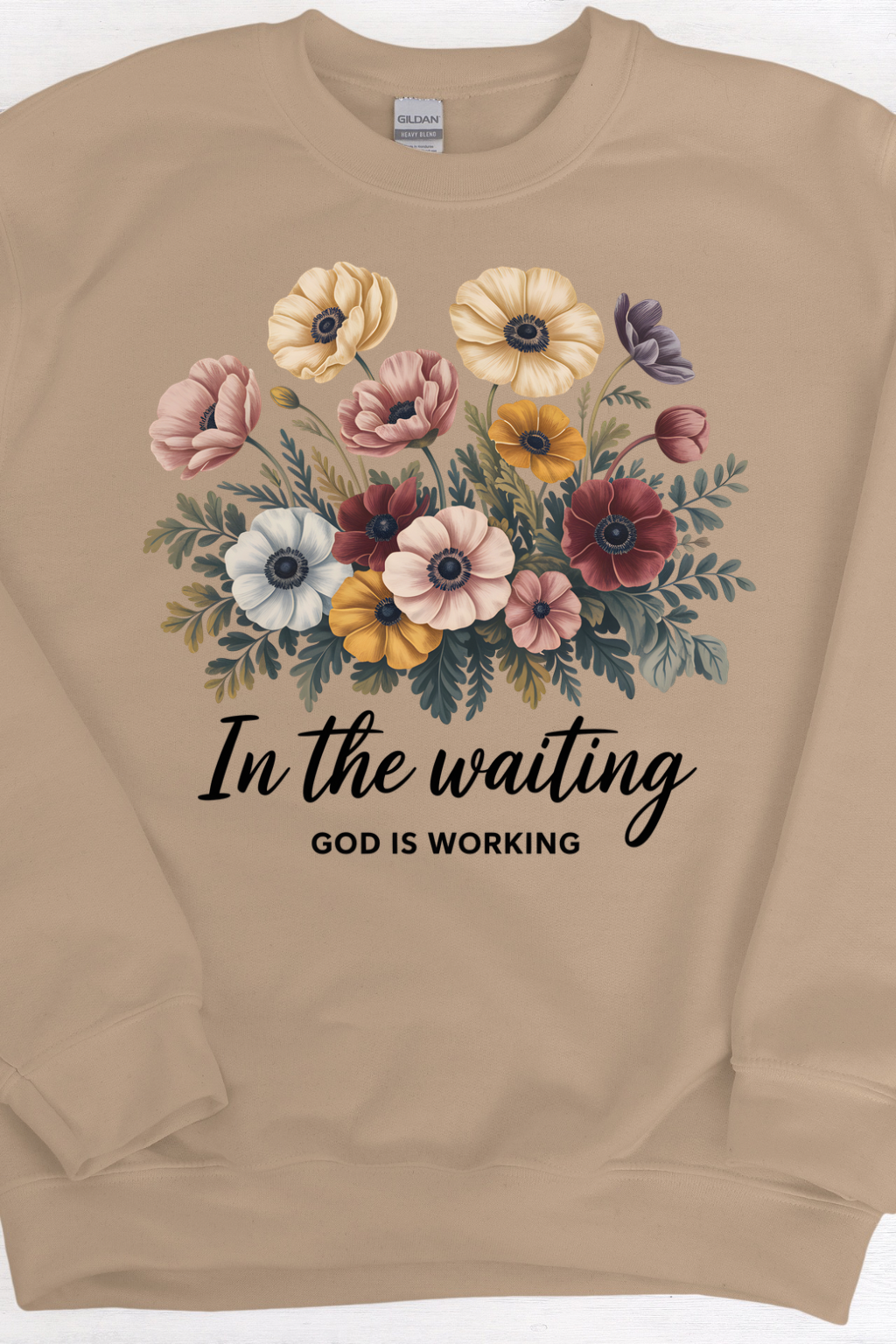 Sons & Daughters In the Waiting sweatshirt with a cozy fit and graphic design, displayed on a neutral background.