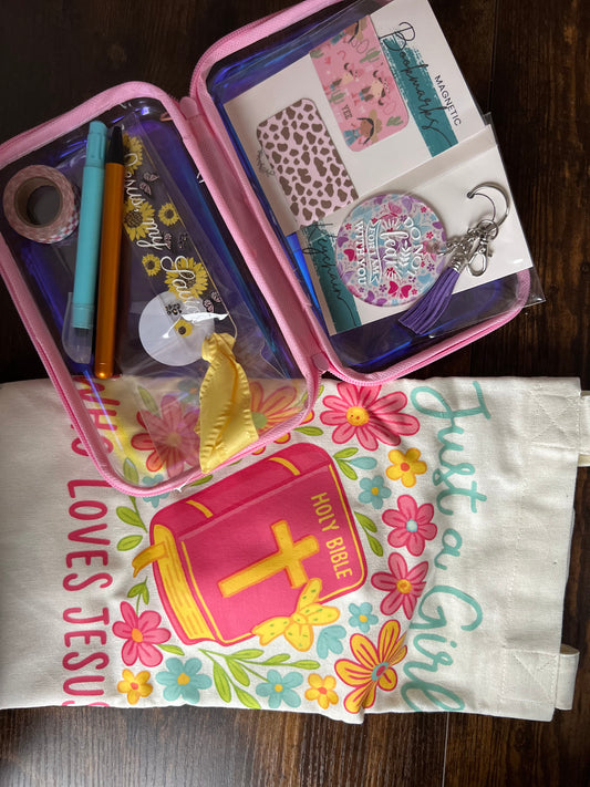 Sons & Daughters pre-teen study bundle bag with colorful compartments and adjustable straps for school and organization.