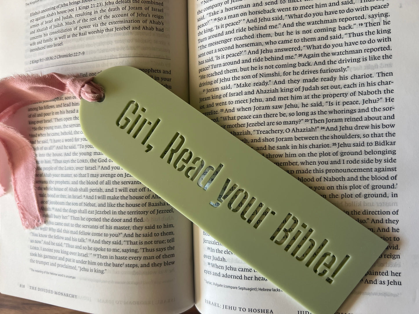 Sons & Daughters Girl Read Your Bible! Bookmark featuring colorful design and inspiring message for young readers.
