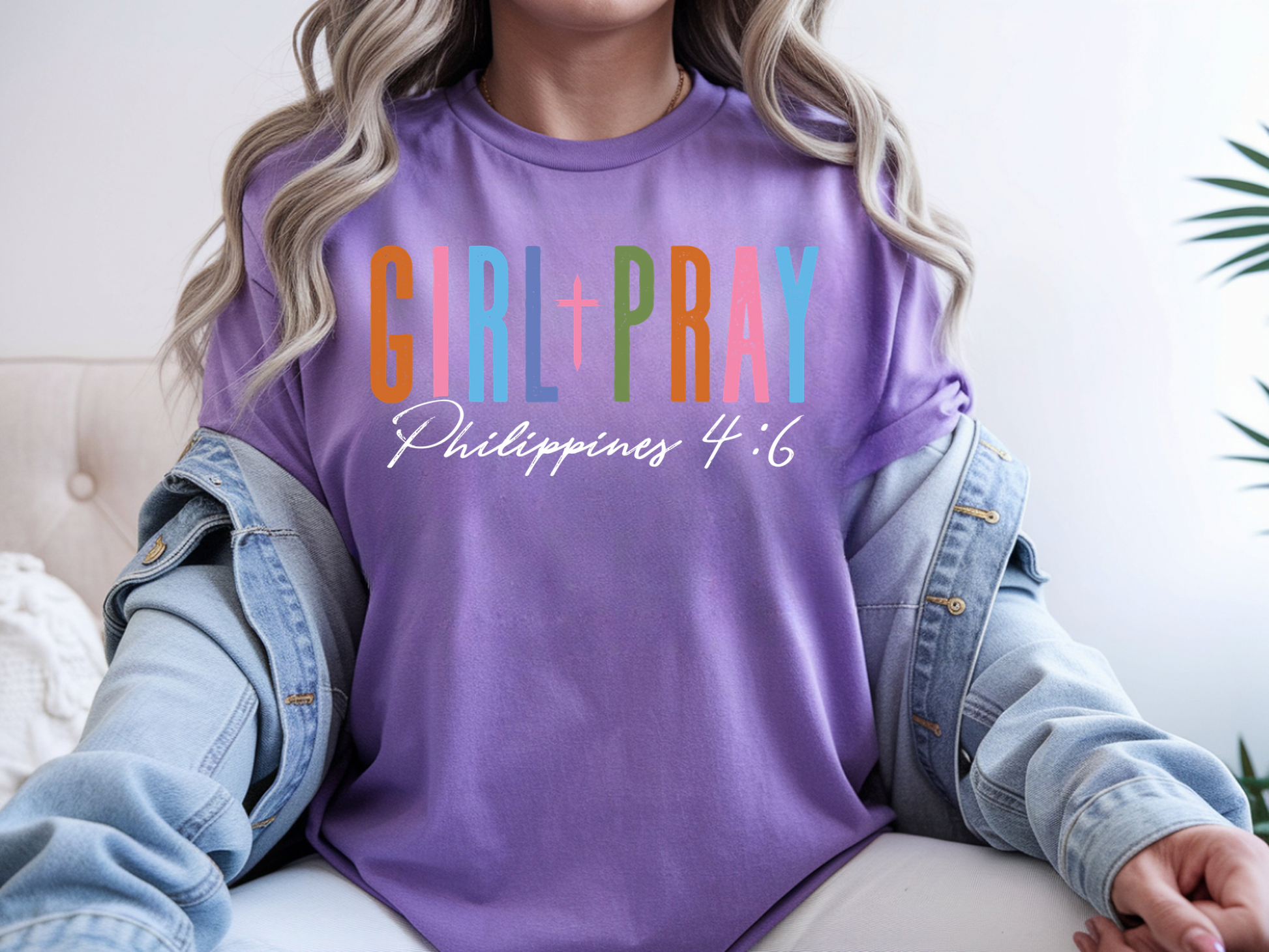 Girl praying t-shirt by Sons & Daughters featuring a girl in prayer design on a casual cotton t-shirt.