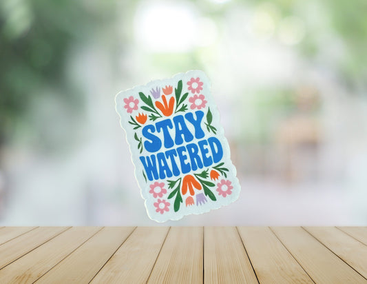 Stay Watered Sons & Daughters plant watering can with a sleek metal design and a long spout for easy watering.