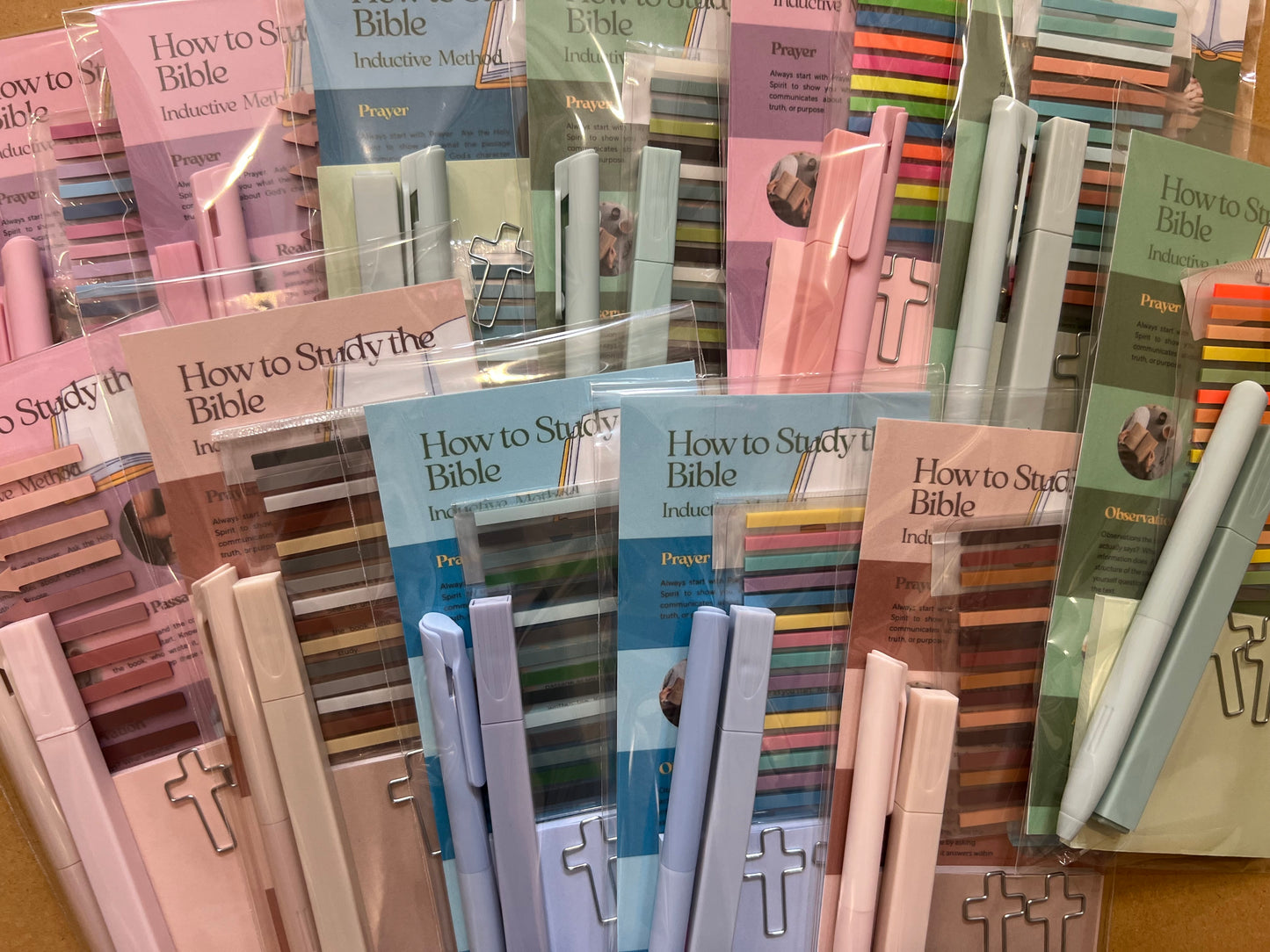 Sons & Daughters inductive Bible study kit with stationary tools including notebooks, pens, and markers for deep Bible study.