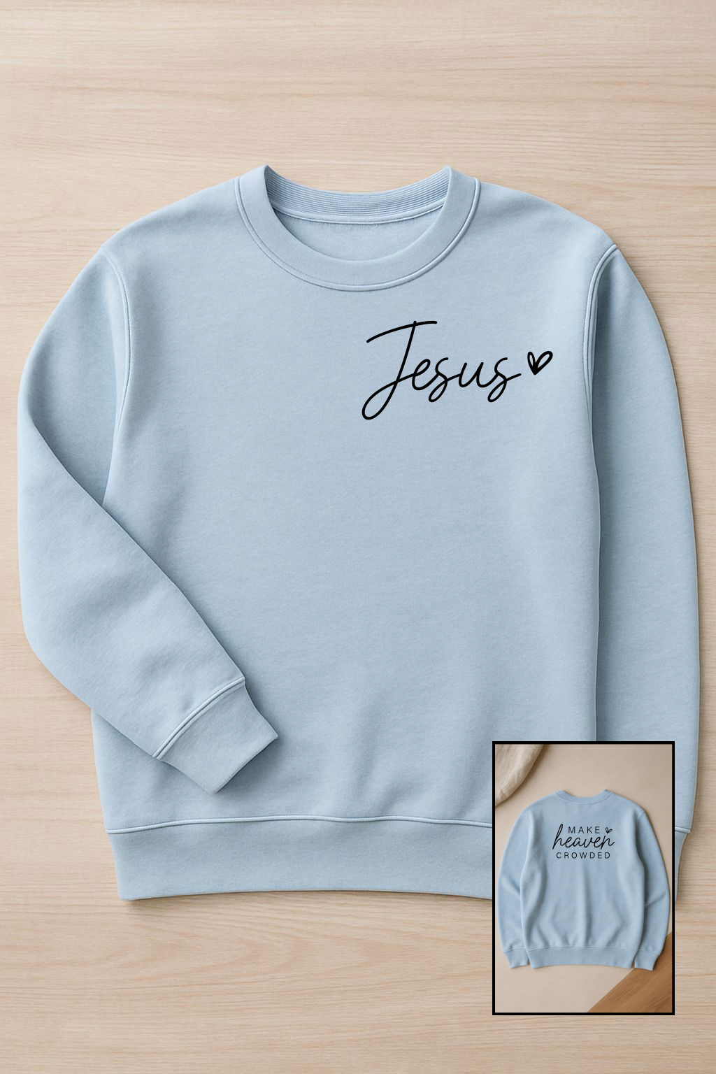Sons & Daughters Make Heaven Crowded sweatshirt in black with graphic print, casual crewneck design, and comfortable fit.