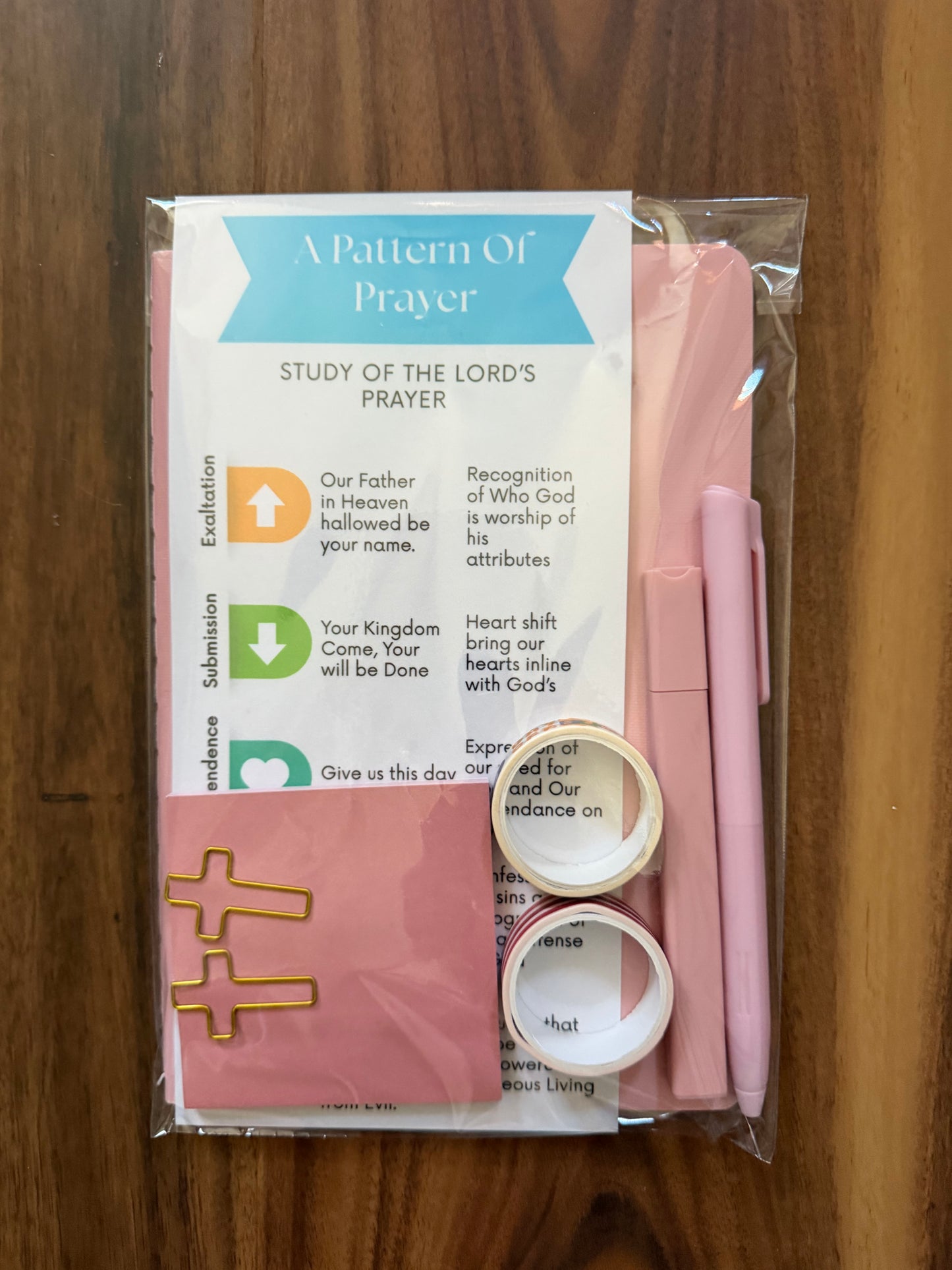 Pattern of Prayer kit by Sons & Daughters featuring a Lord’s Prayer bookmark and journal with religious stationery design.