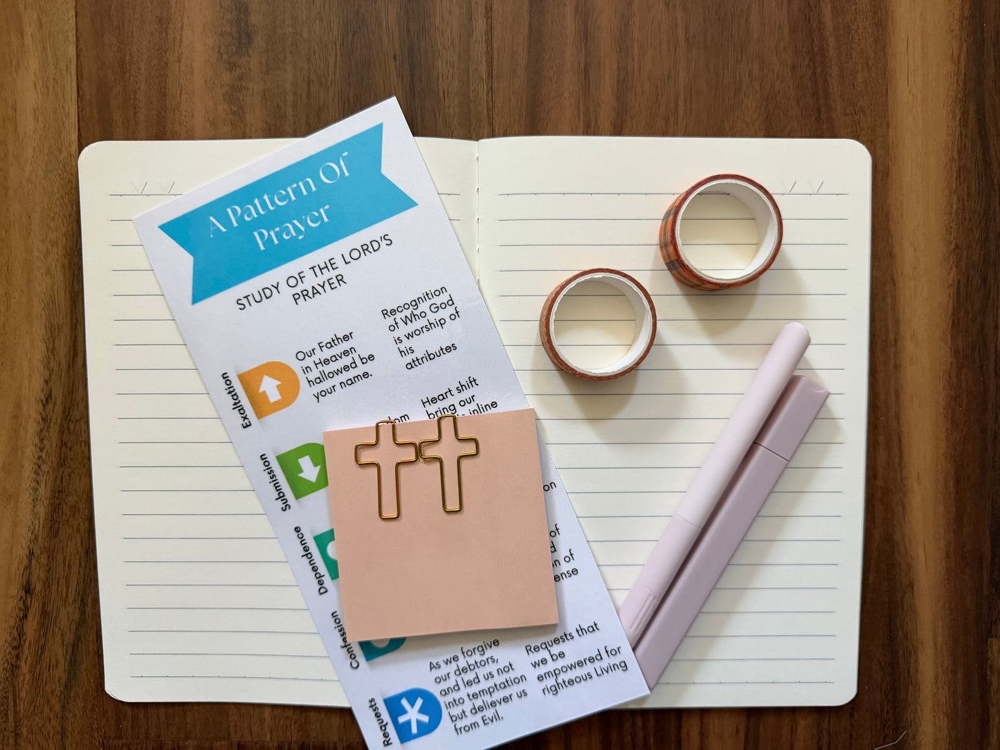 Sons & Daughters Prayer Kit with Lord’s Prayer bookmark and journal, featuring religious stationery for prayer and reflection.