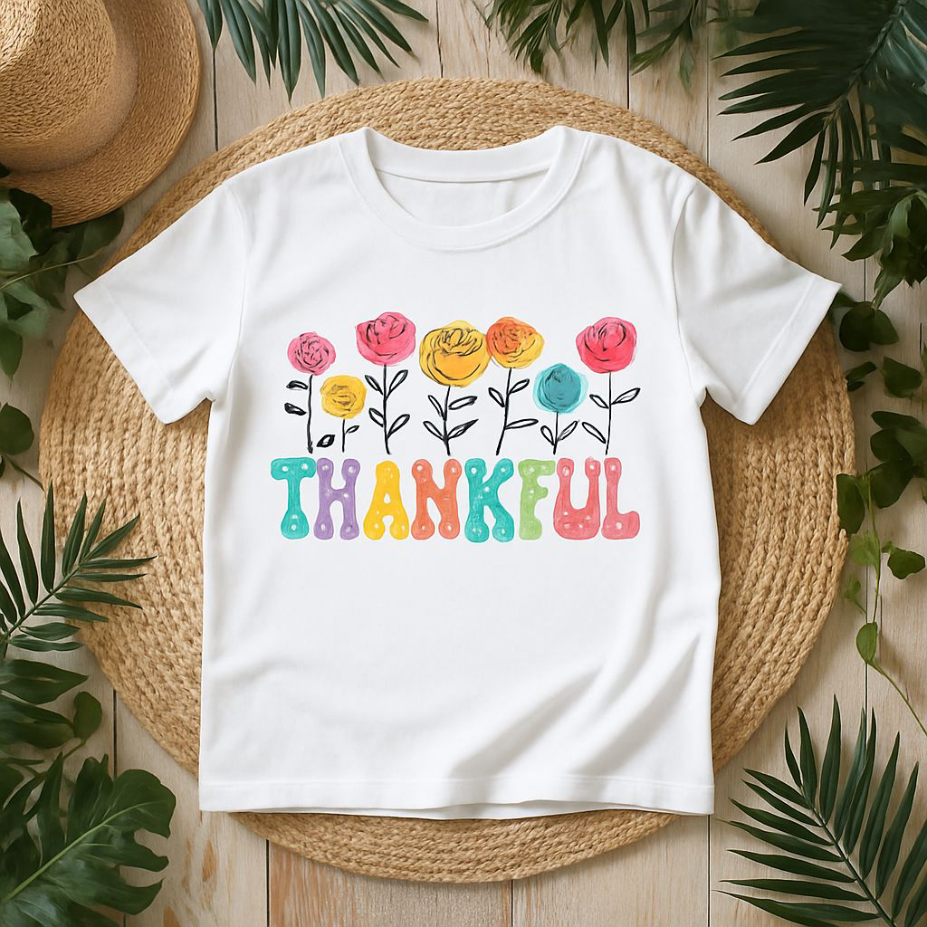 Thankful Sons & Daughters t-shirt featuring a thankful message in bold lettering on a comfortable cotton fabric.