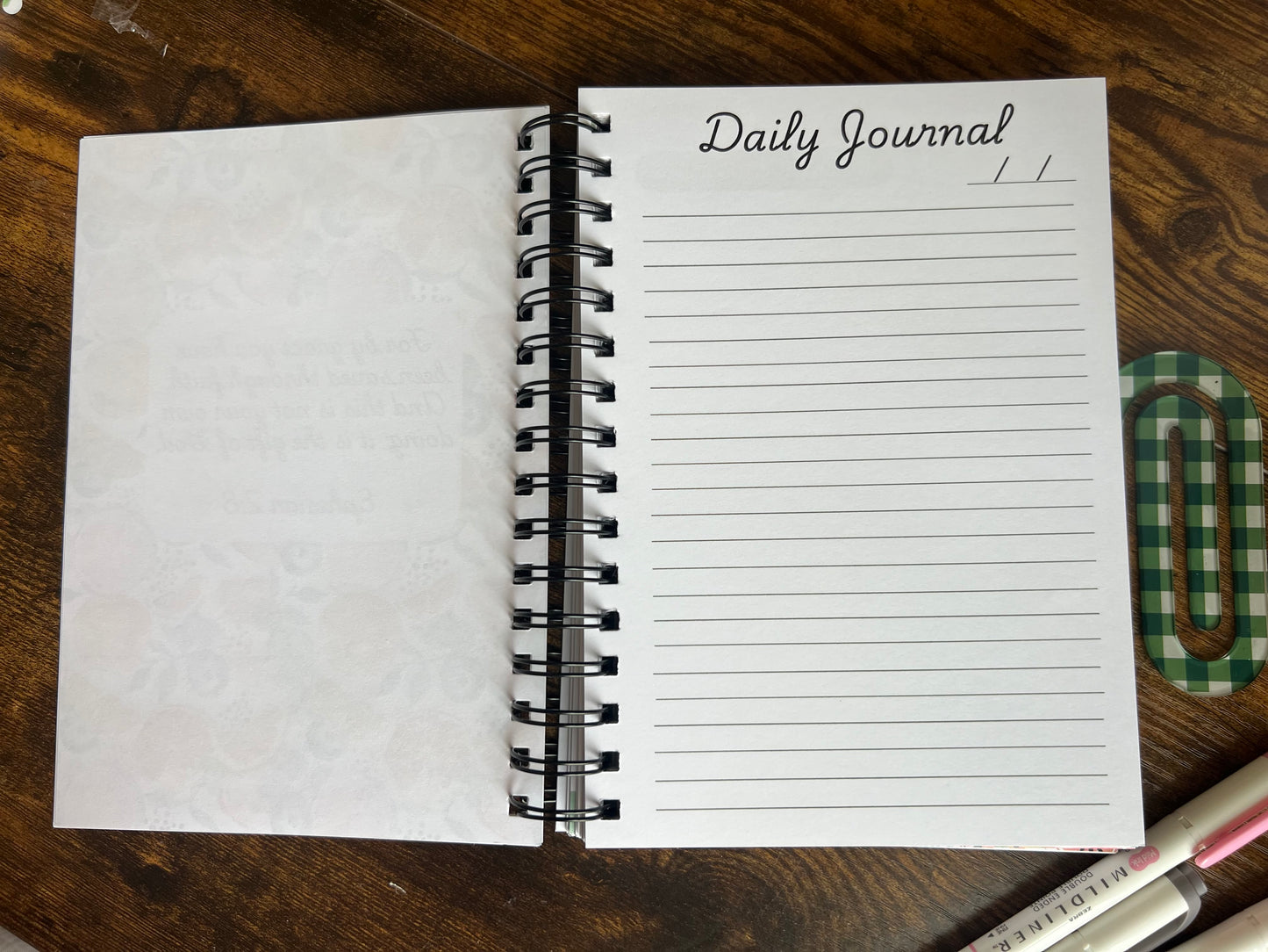 Spiral-bound Growing till Glory “Fruit of the Spirit” journal by Sons & Daughters, featuring a colorful cover with fruit illustrations.