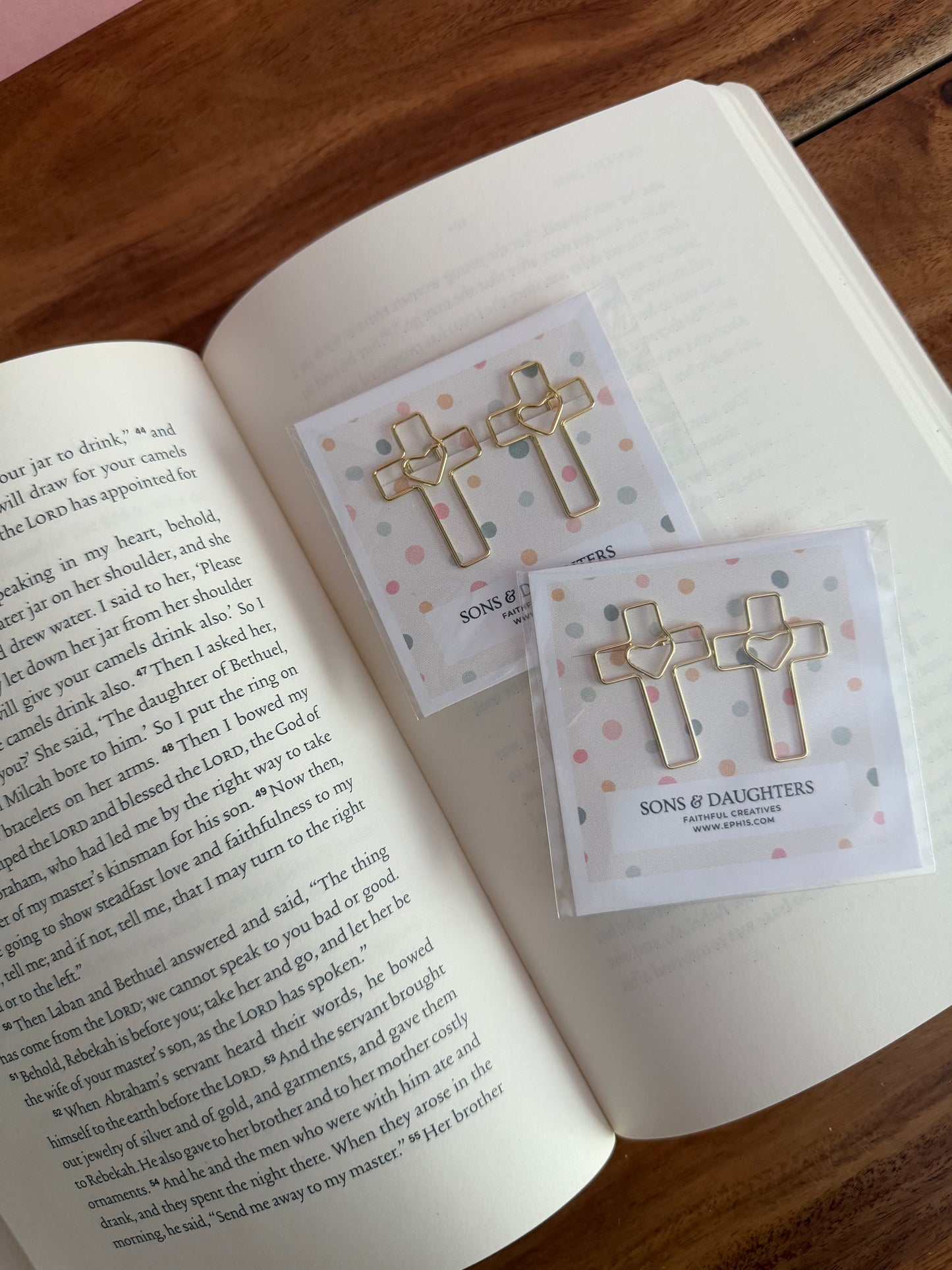 Cross & heart paperclips