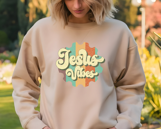 Jesus Vibes T-shirt by Sons & Daughters featuring a minimalist Jesus design on soft fabric.