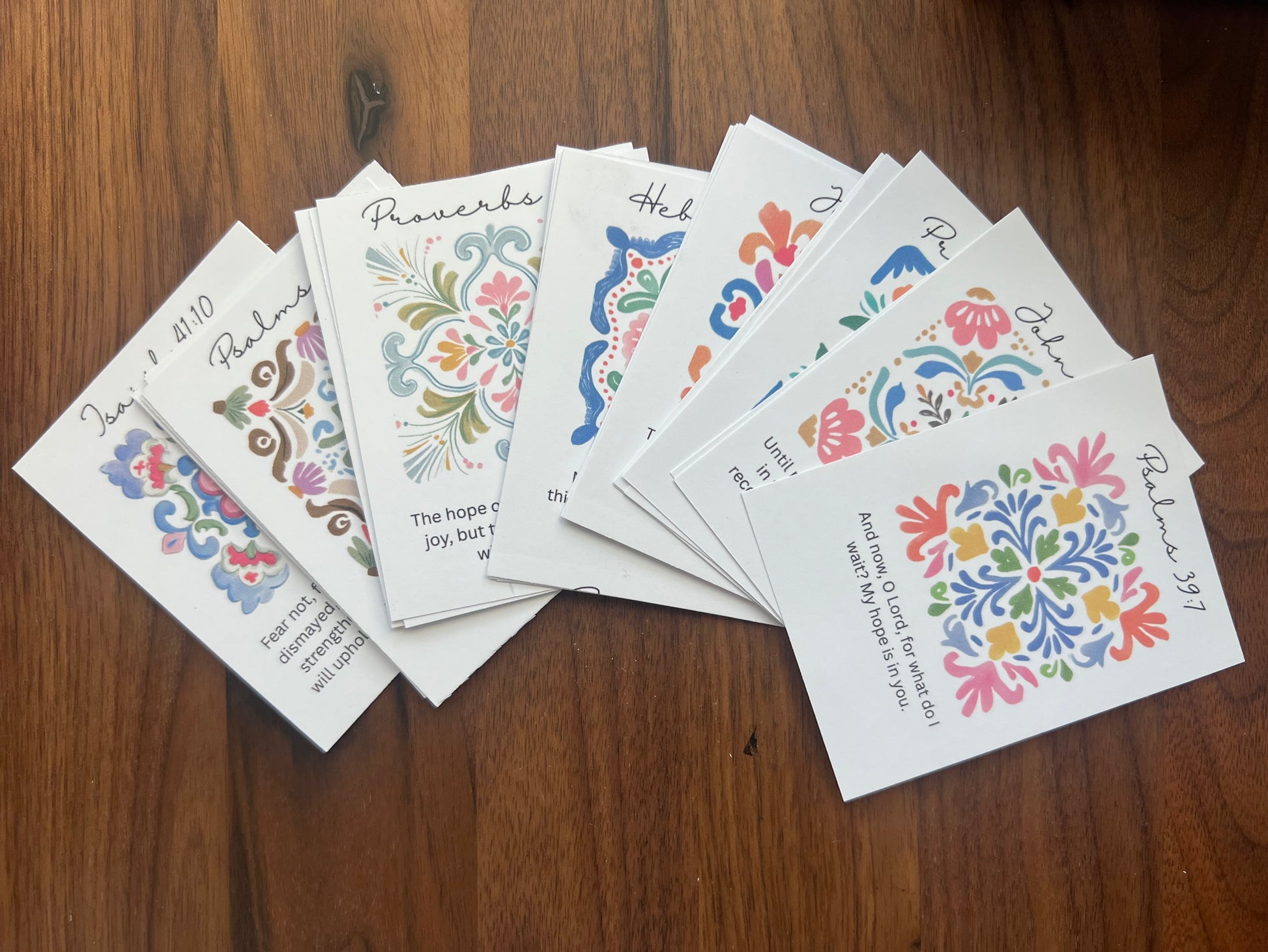 Mini scripture cards on Hope and Joy by Sons & Daughters, featuring uplifting biblical quotes on durable cards.