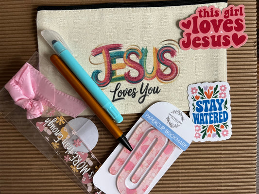 Bible Study kit by Sons & Daughters, includes notebooks, pens, and accessories for devotional and scripture study.