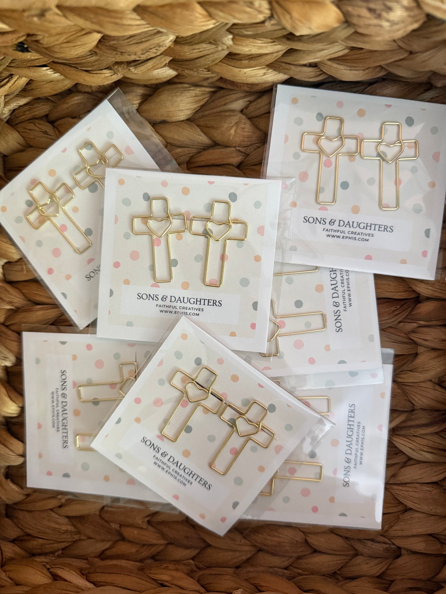 Cross & heart paperclips