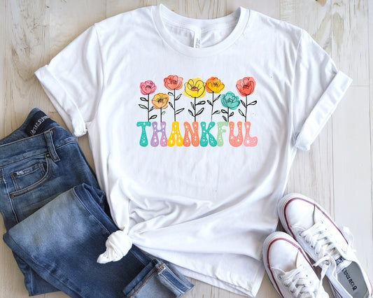 Thankful Sons & Daughters T-shirt featuring a comfortable cotton fabric with a thankful message printed on the front.