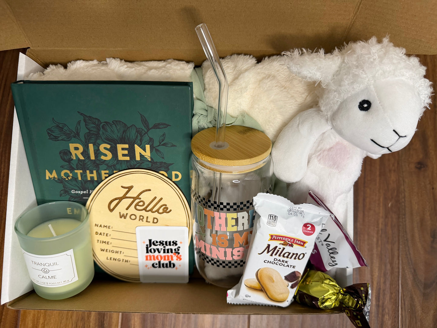 Sons & Daughters Mom to Be Faith Box gift set with pregnancy celebration keepsake and new mom gift items for baby shower.
