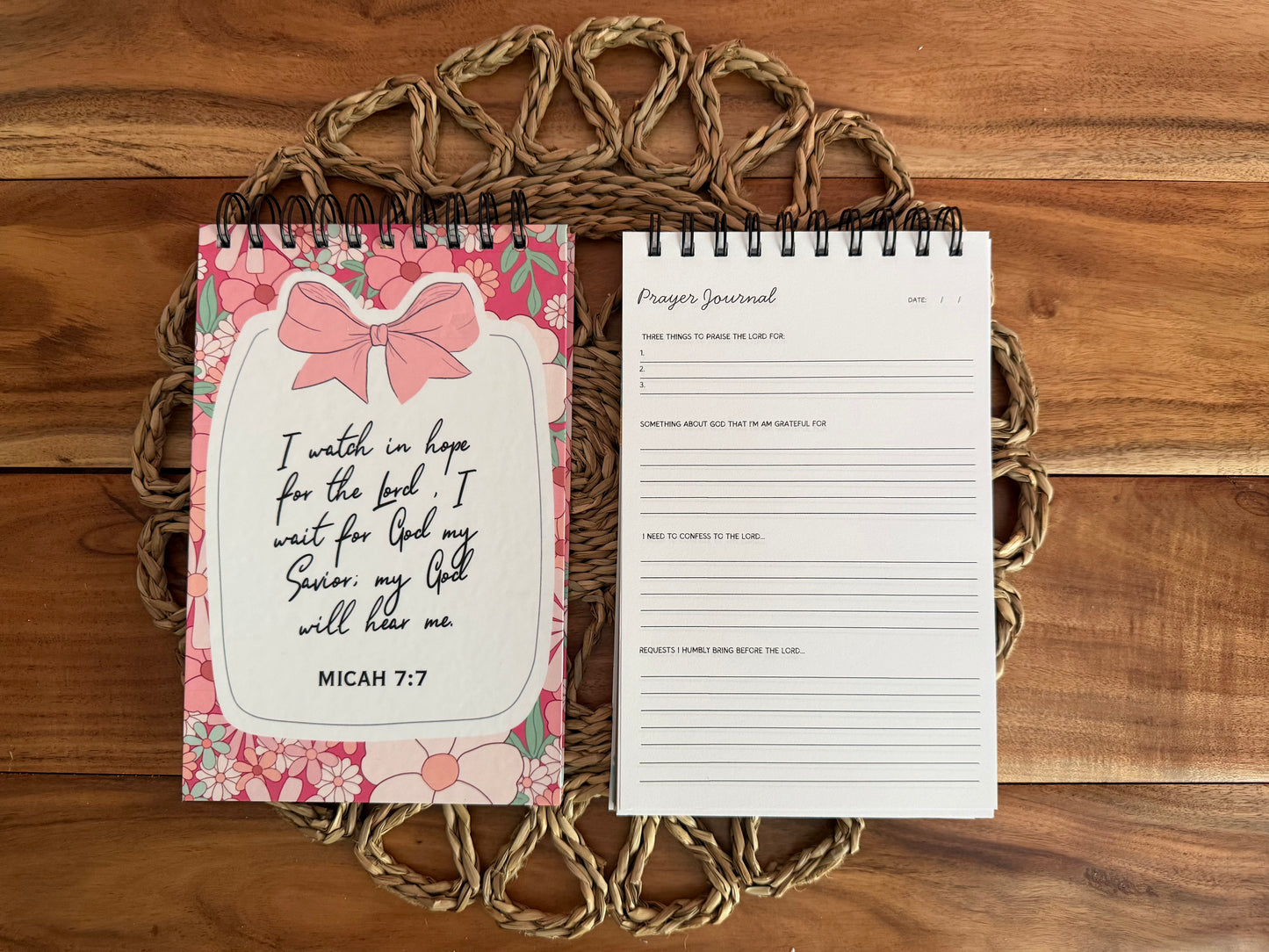 Top Spiral Christian Prayer Journal for Women by Sons & Daughters, spiritual devotional notebook for prayer, Bible study, and reflection.