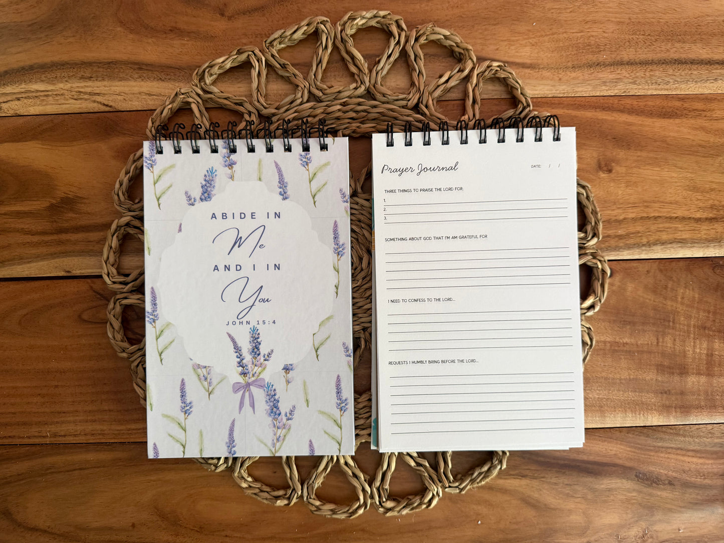 Spiral Christian prayer journal for women by Sons & Daughters, featuring space for sermon notes, Bible study, and reflection.
