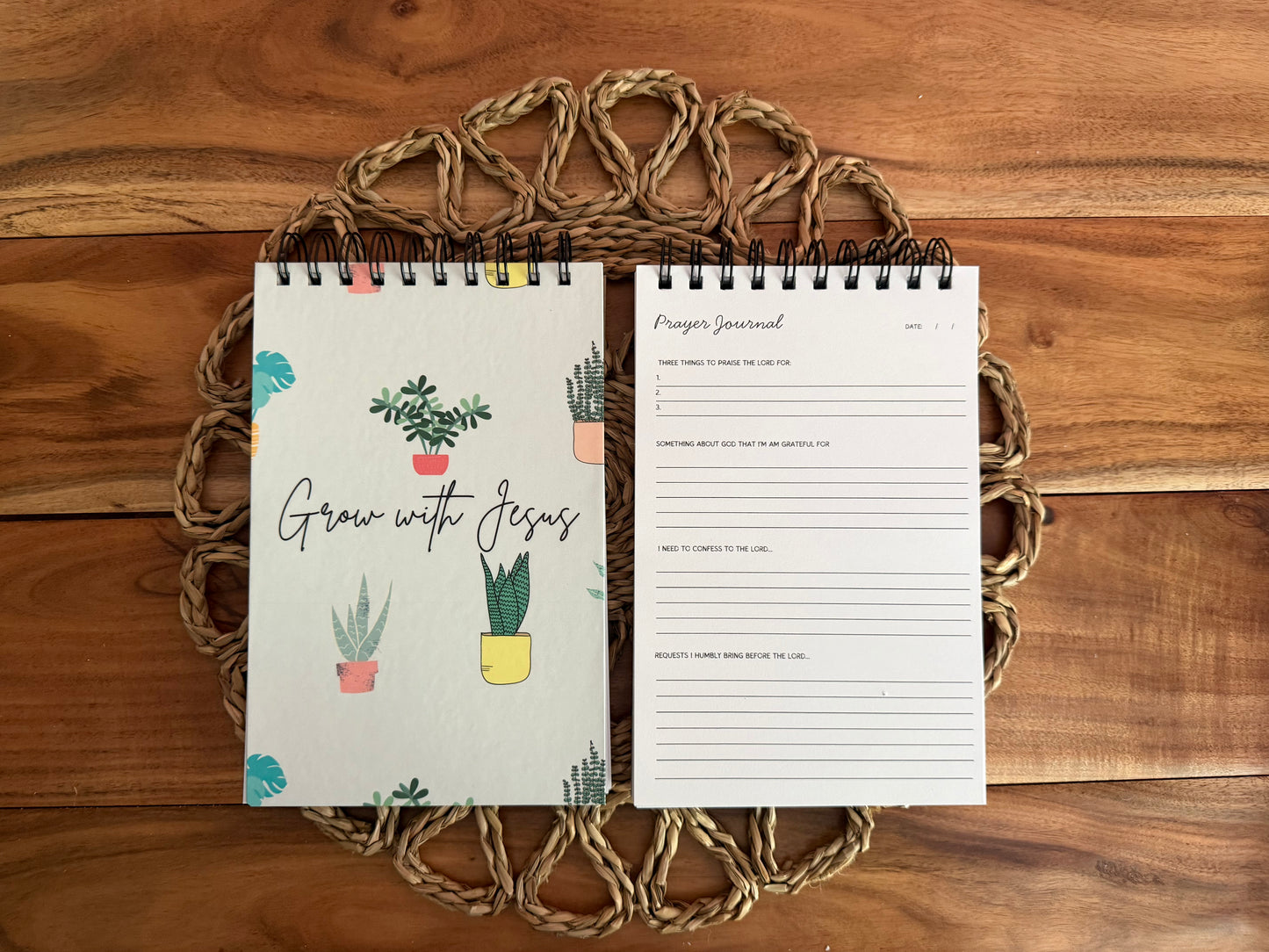 Spiral Christian prayer journal for women by Sons & Daughters, featuring space for sermon notes, Bible study, and reflection.
