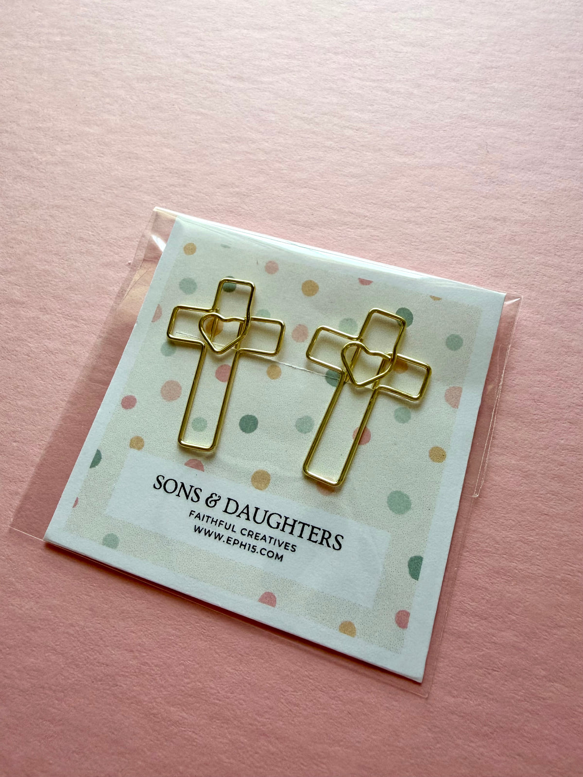 Cross & heart paperclips