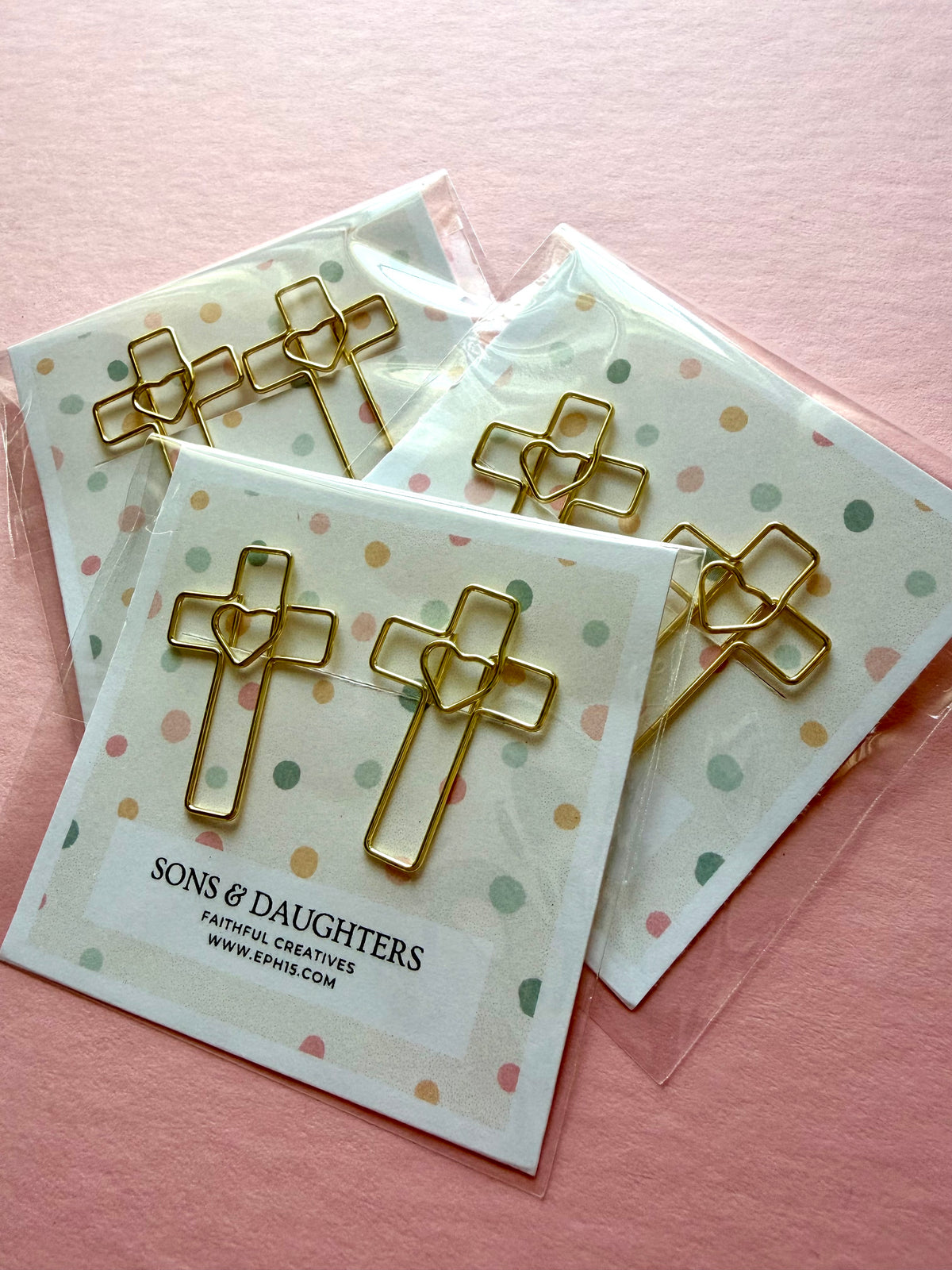 Cross & heart paperclips