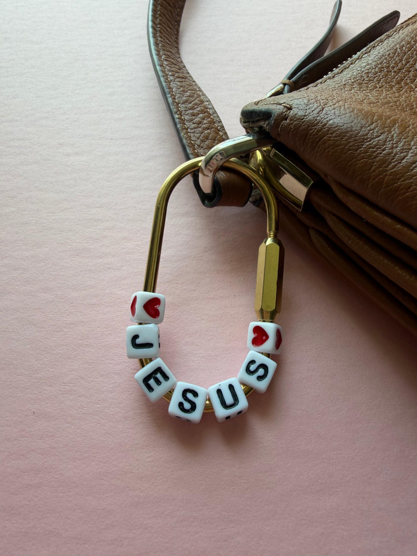 Jesus Carabiner keyring or bag tag