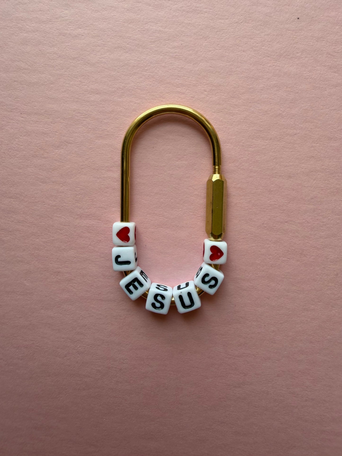 Jesus Carabiner keyring or bag tag