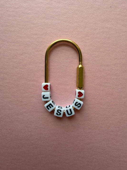 Jesus Carabiner keyring or bag tag