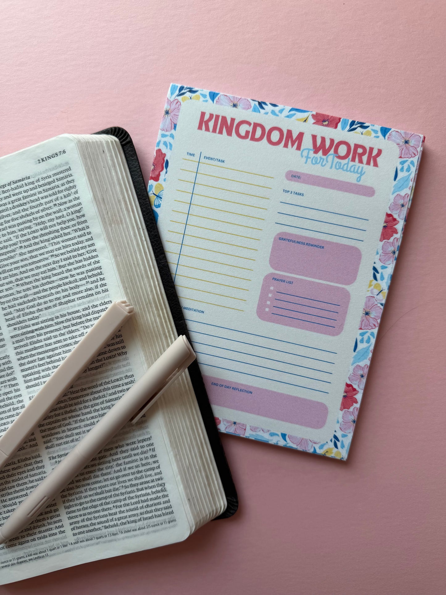 Faith based daily checklist notepad