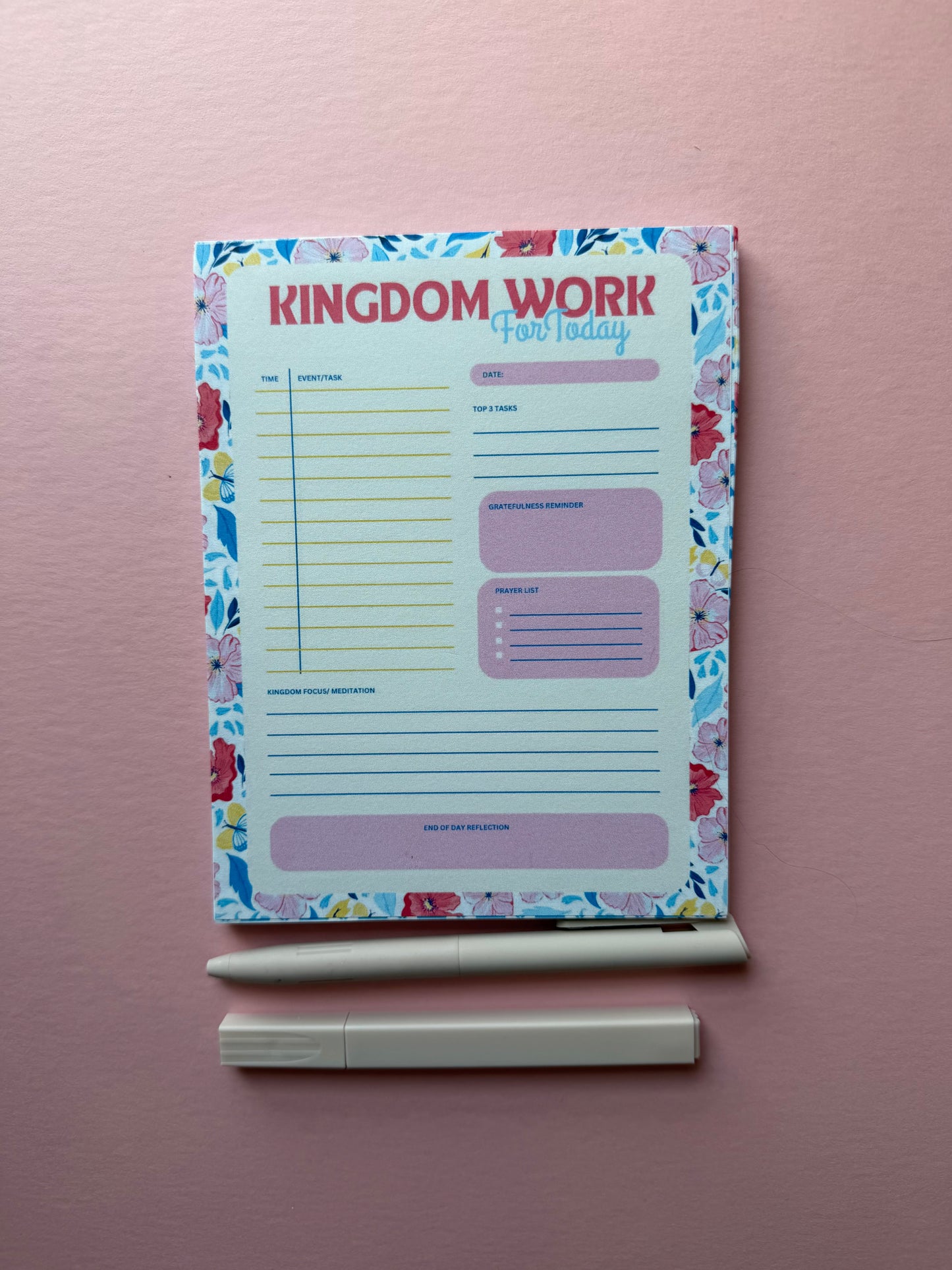 Faith based daily checklist notepad