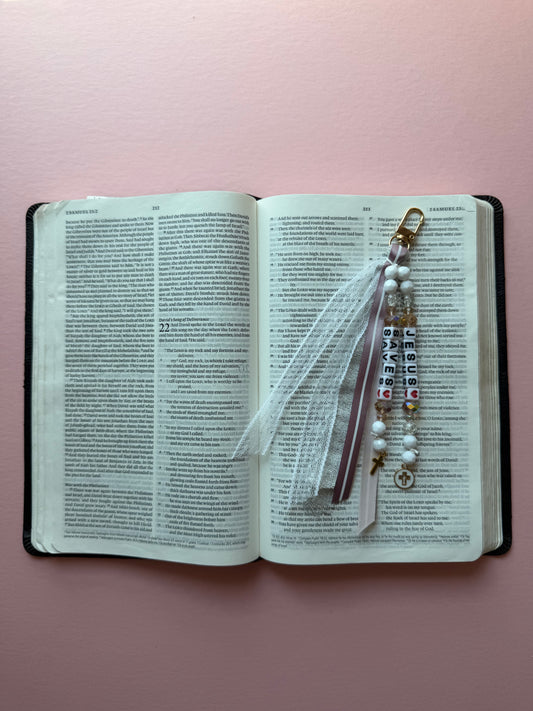 Whimsical Jesus saves keychain