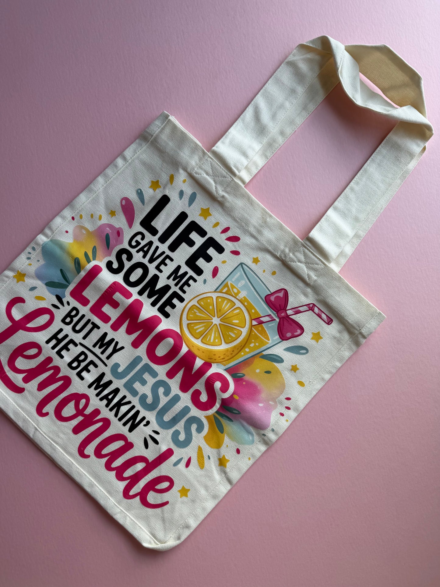 My Jesus makes Lemonade Canvas tote