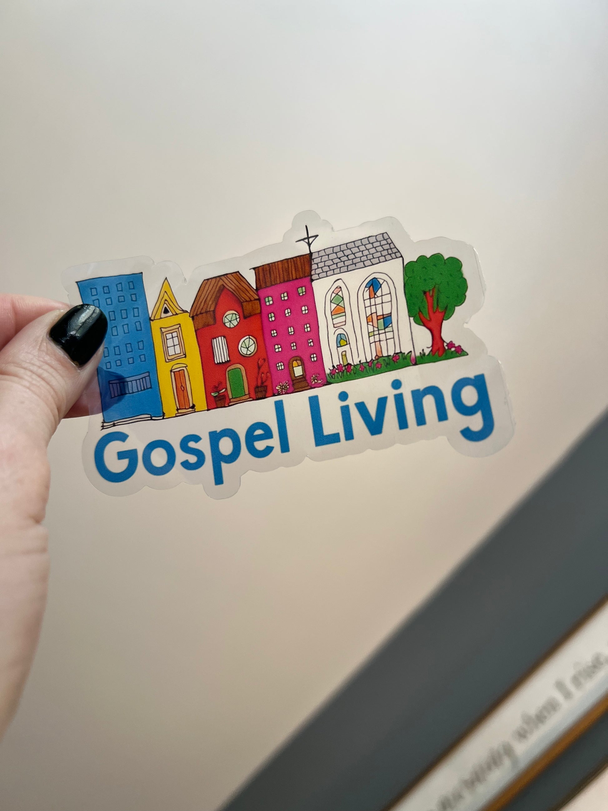 Gospel Living by Sons & Daughters logo on a white background, featuring the brand's Christian-themed design.