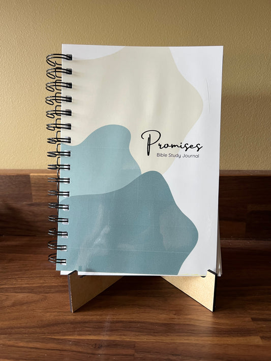 Blue Promises of God Bible Study Journal Spiral Edition by Sons & Daughters, featuring a cover with inspirational Christian design.