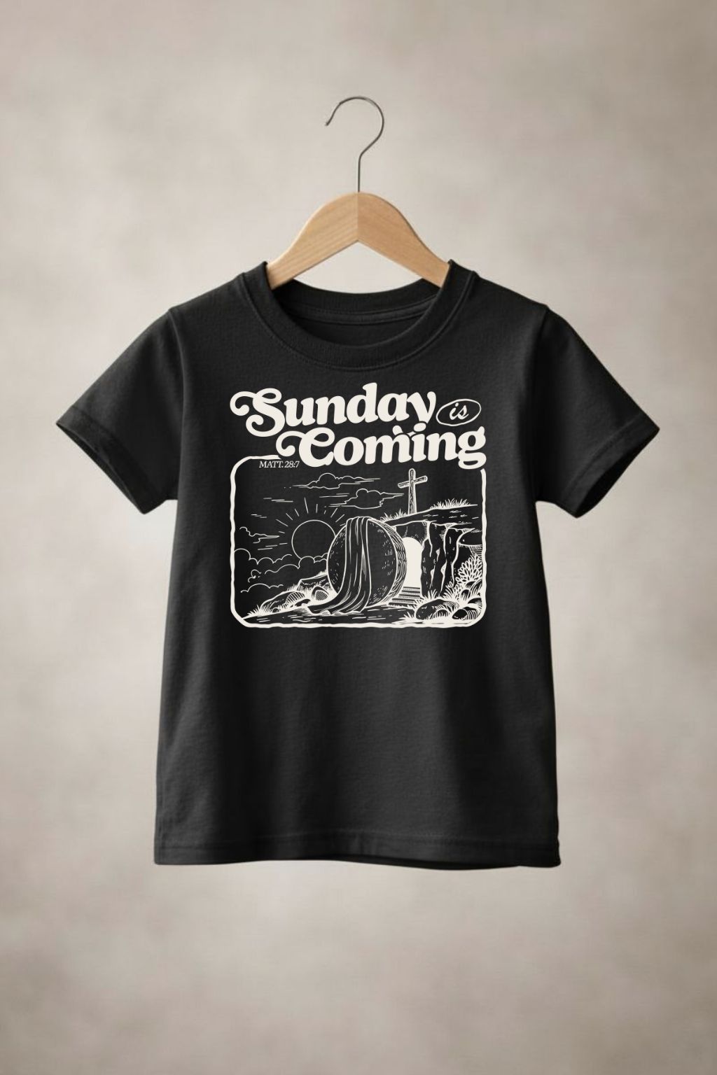 Unisex kids' "Sunday is Coming" T-shirt by Sons & Daughters, featuring a casual design with text on soft fabric.