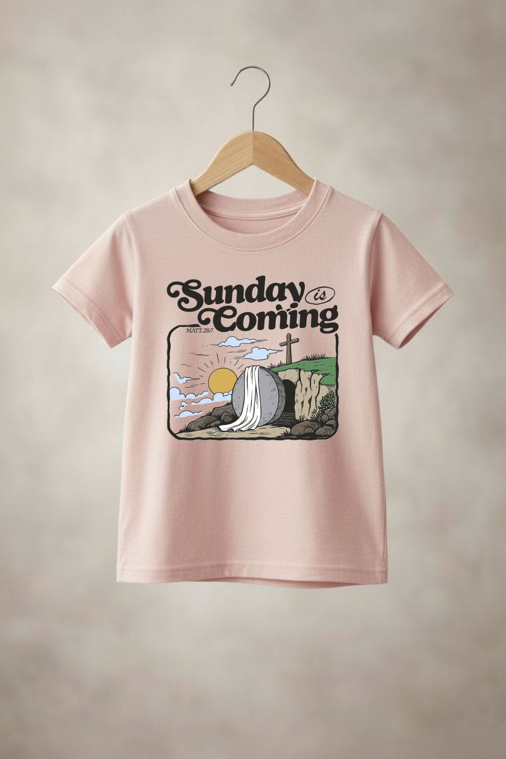 Unisex kids' "Sunday is Coming" T-shirt by Sons & Daughters, featuring a casual design with the text on soft fabric.