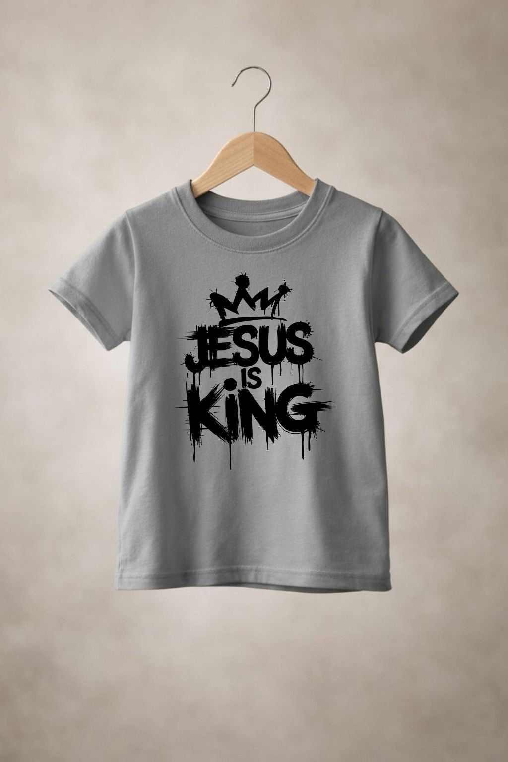 Unisex youth "Jesus is King" T-shirt by Sons & Daughters featuring a simple, stylish design on soft fabric.