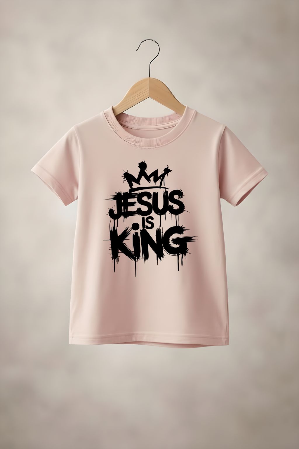 Unisex youth "Jesus is King" T-shirt by Sons & Daughters, featuring a bold printed graphic on soft cotton fabric.