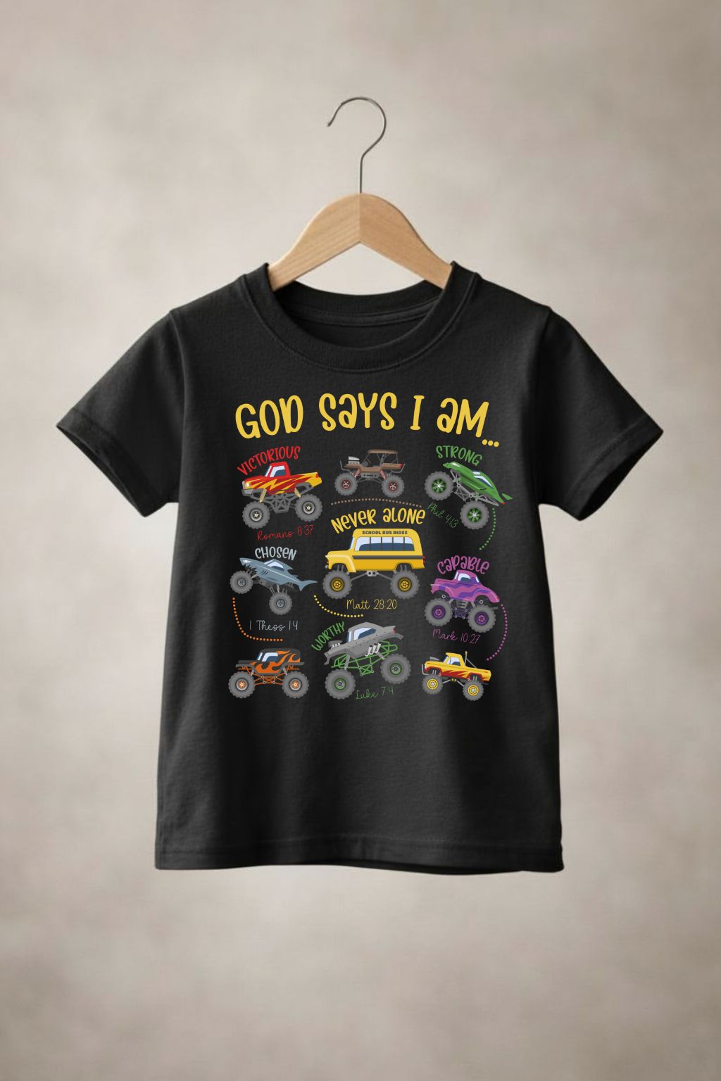 Kids' boys' "God says" t-shirt by Sons & Daughters, featuring a comfortable fit and printed Christian message.