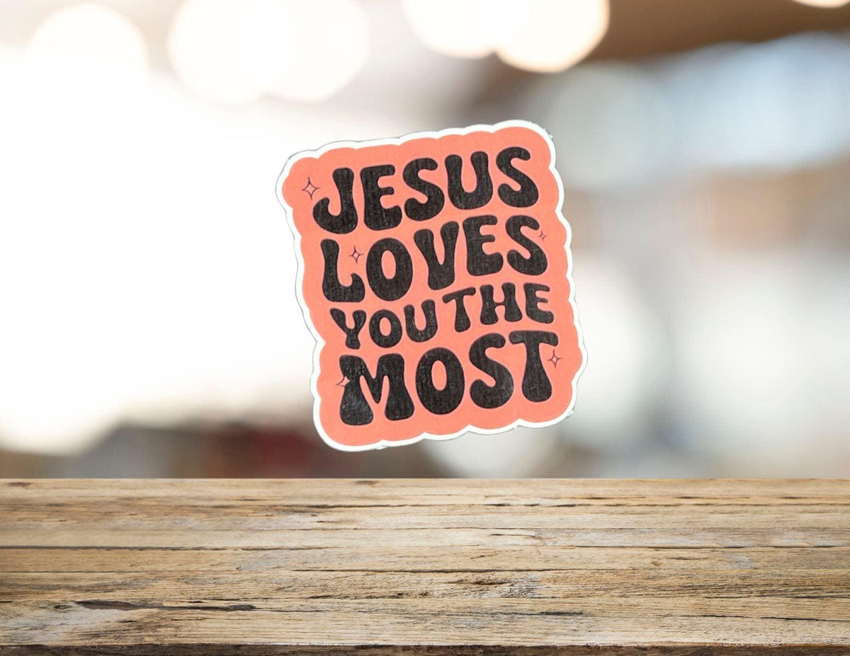 Jesus Loves You Waterproof Sticker – Christian Faith Reminder