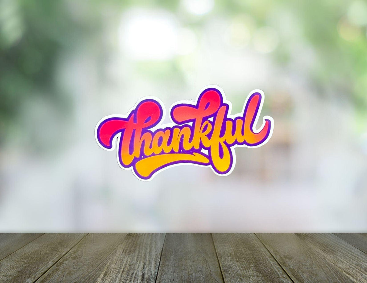 Waterproof Thankful Sticker – Christian Vinyl Decal