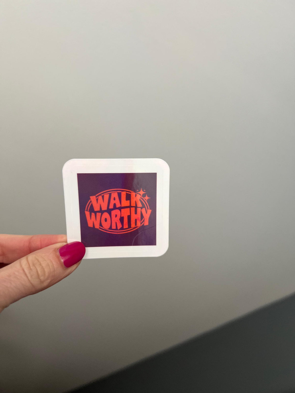 Holographic Sticker Walk Worthy in Christ Christian Vinyl Decal