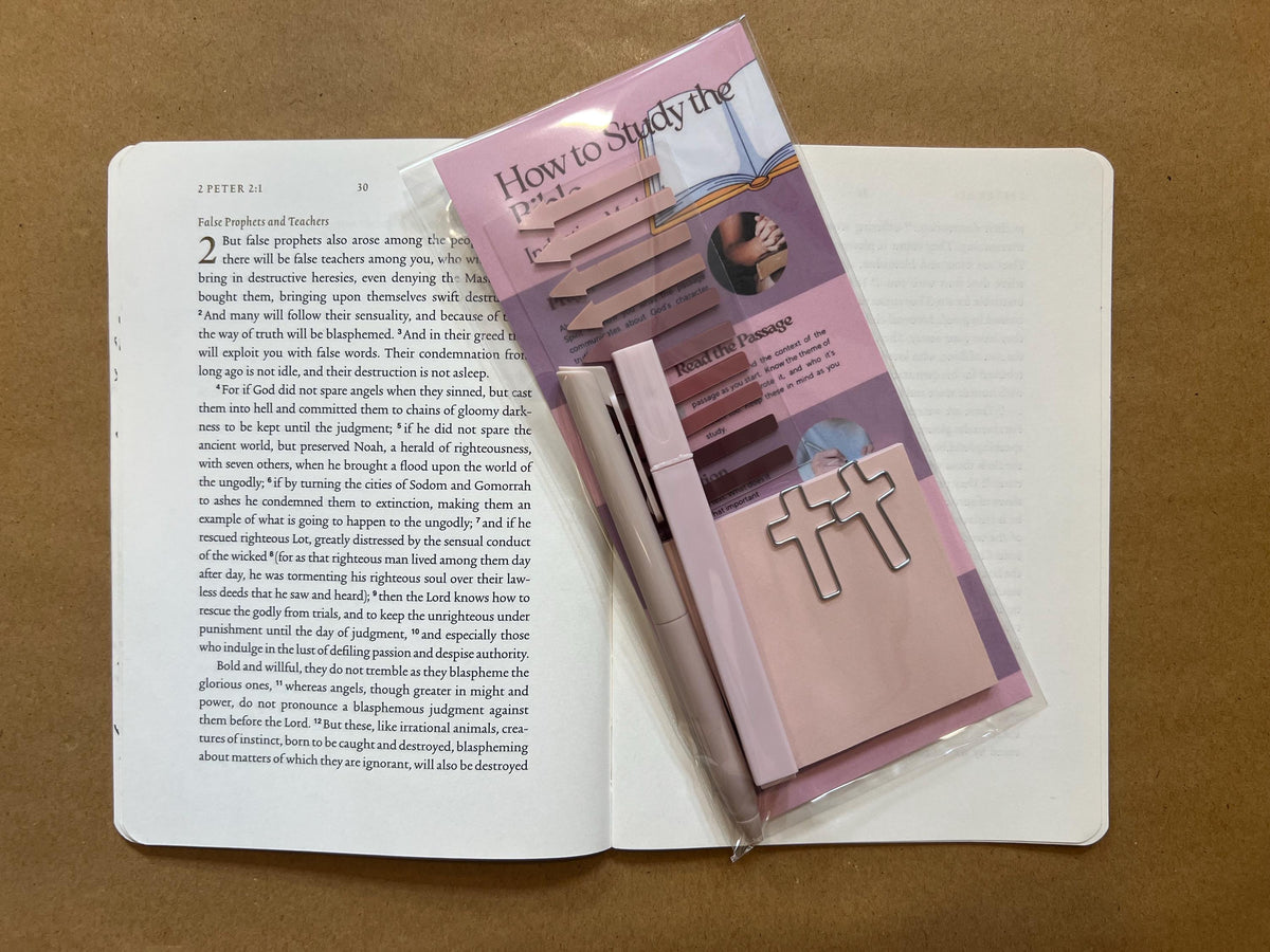 Bible Study Starter Kit | Faith-Based Journaling & Reflection Tools | Bible Study Guide, Highlighters, Bookmarks, Gift for Her