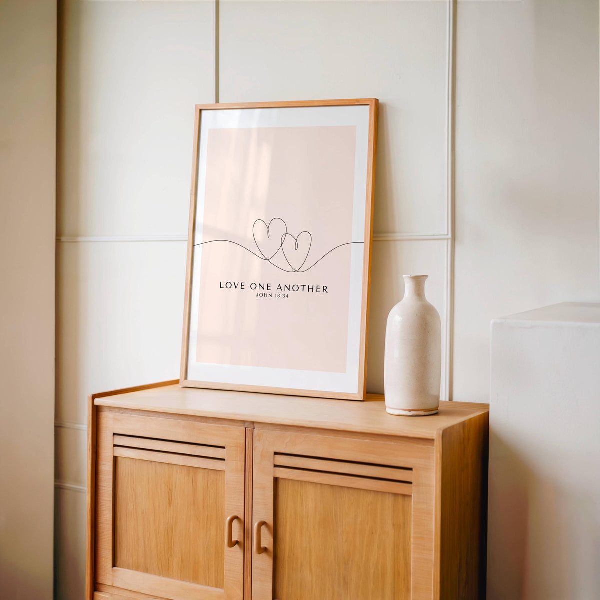 Christian digital download, love one another, Hearts modern wall art