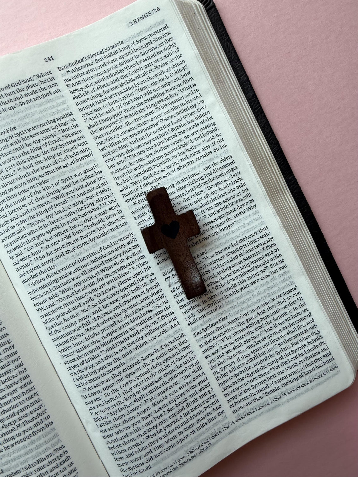 Simple Olive Wood Cross, Small Pocket Thumb Cross with Heart, Encouragement Gift