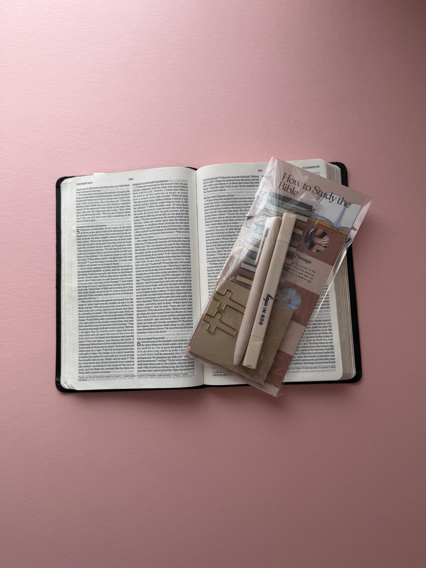 Bible Study Starter Kit | Faith-Based Journaling & Reflection Tools | Bible Study Guide, Highlighters, Bookmarks, Gift for Her