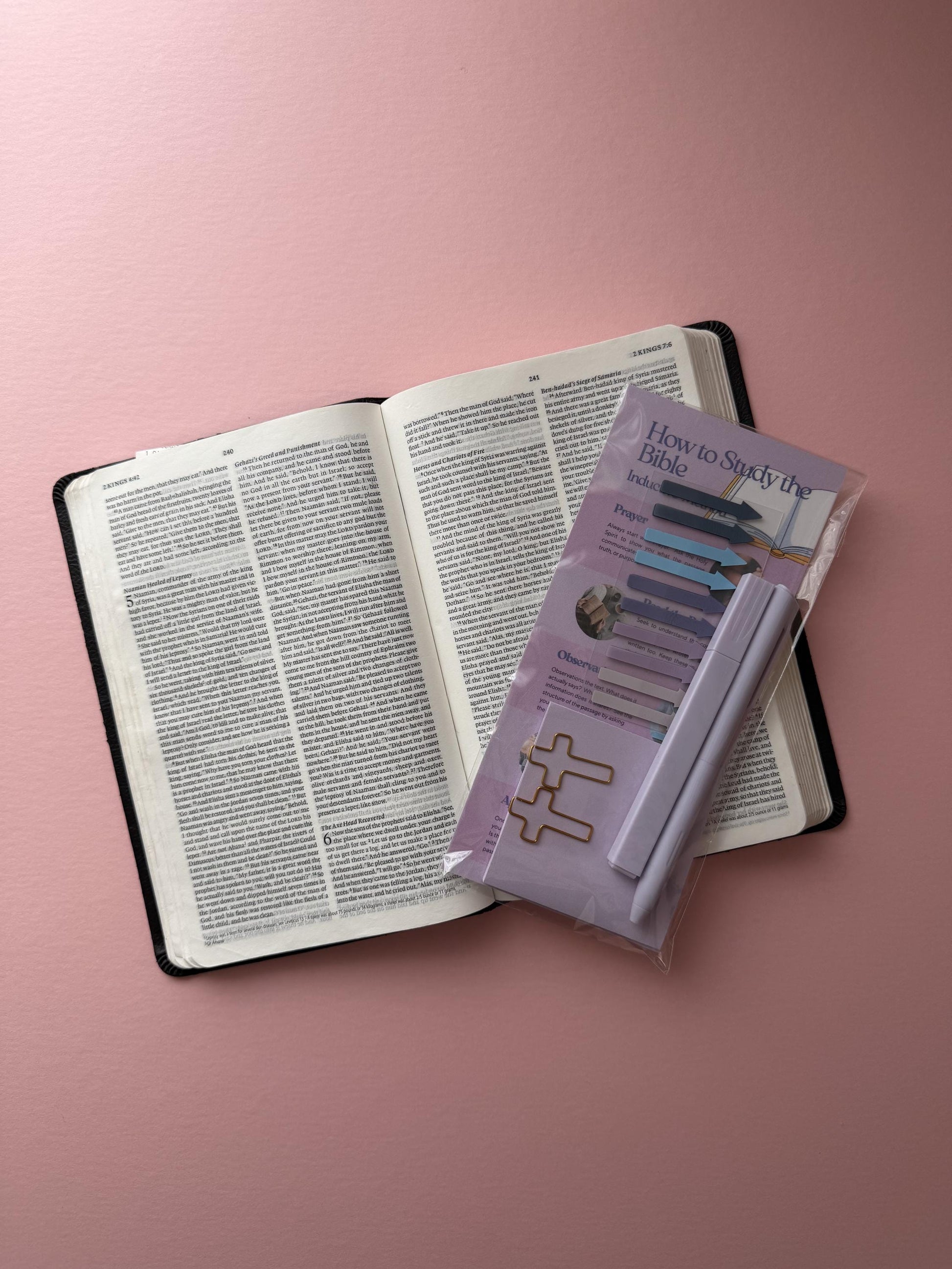 Bible Study Starter Kit | Faith-Based Journaling & Reflection Tools | Bible Study Guide, Highlighters, Bookmarks, Gift for Her