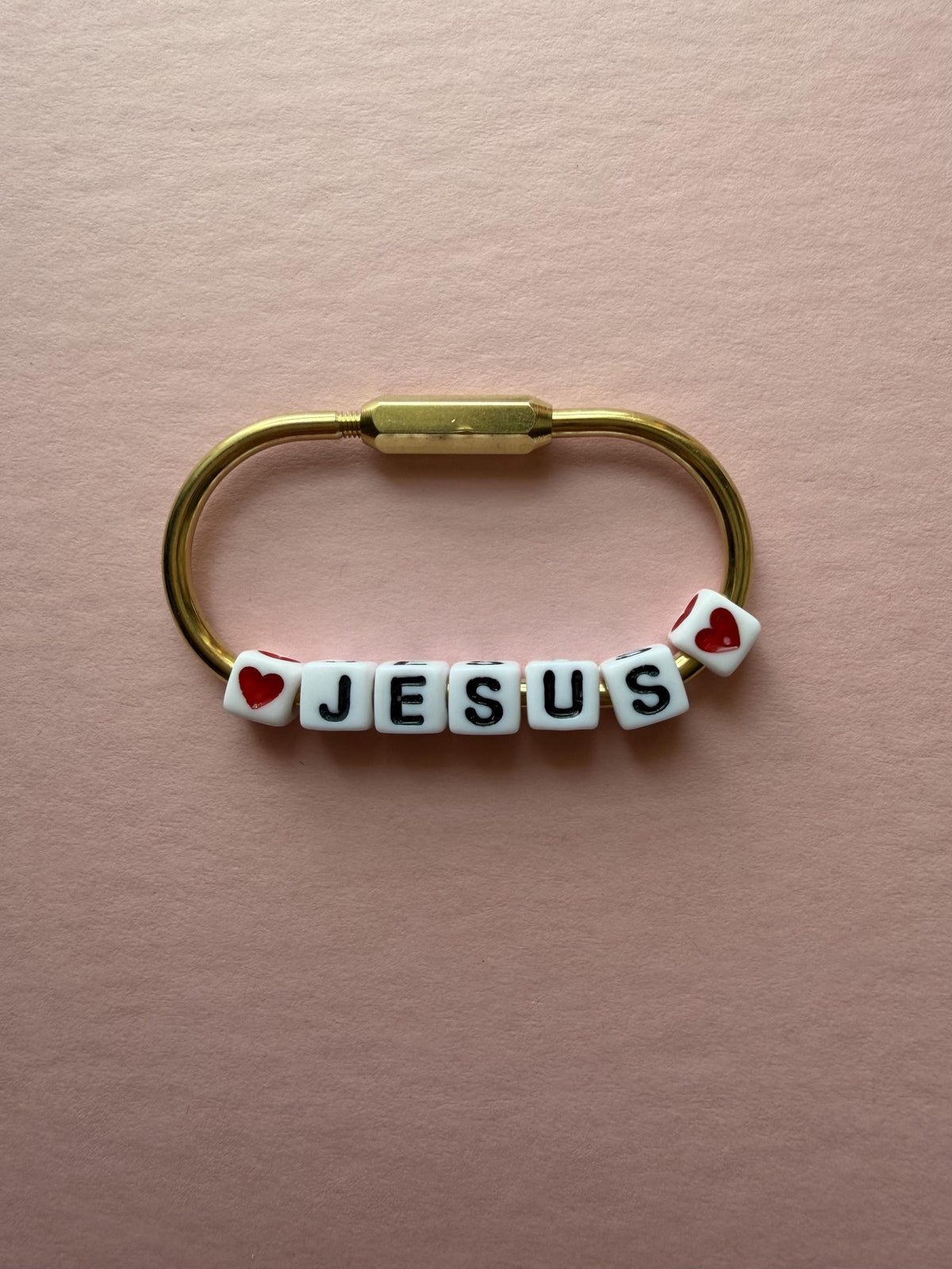 Jesus Carabiner, Textured Gold Bag Charm and Christian Keychain